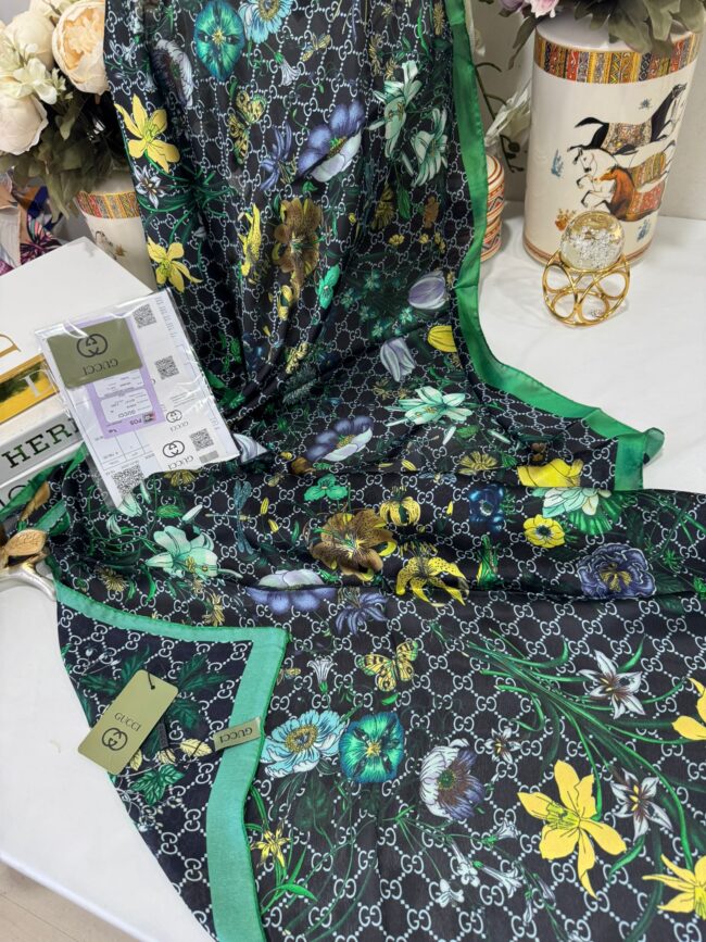 İtal Çiftaraflı vual ipek  23561 - yeşil/siyah