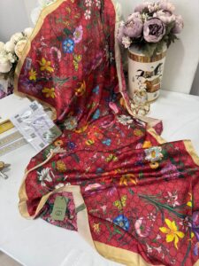 İtal Çiftaraflı vual ipek  23561 - açık sarı/ kırmızı