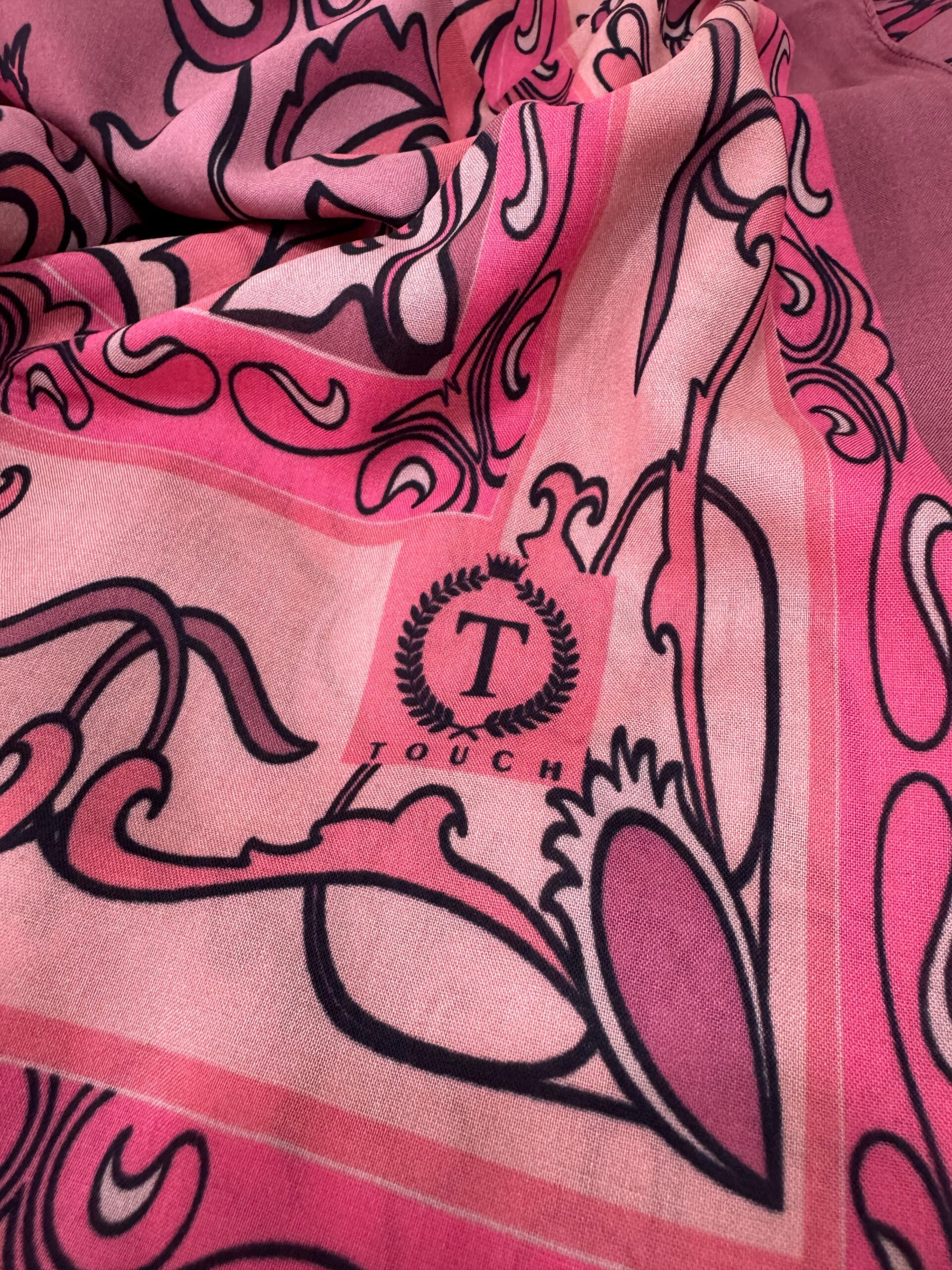 Touch İthal İberya Işığı Pamuk İpek Şal 63455 - Gül Kurusu - Görsel 2