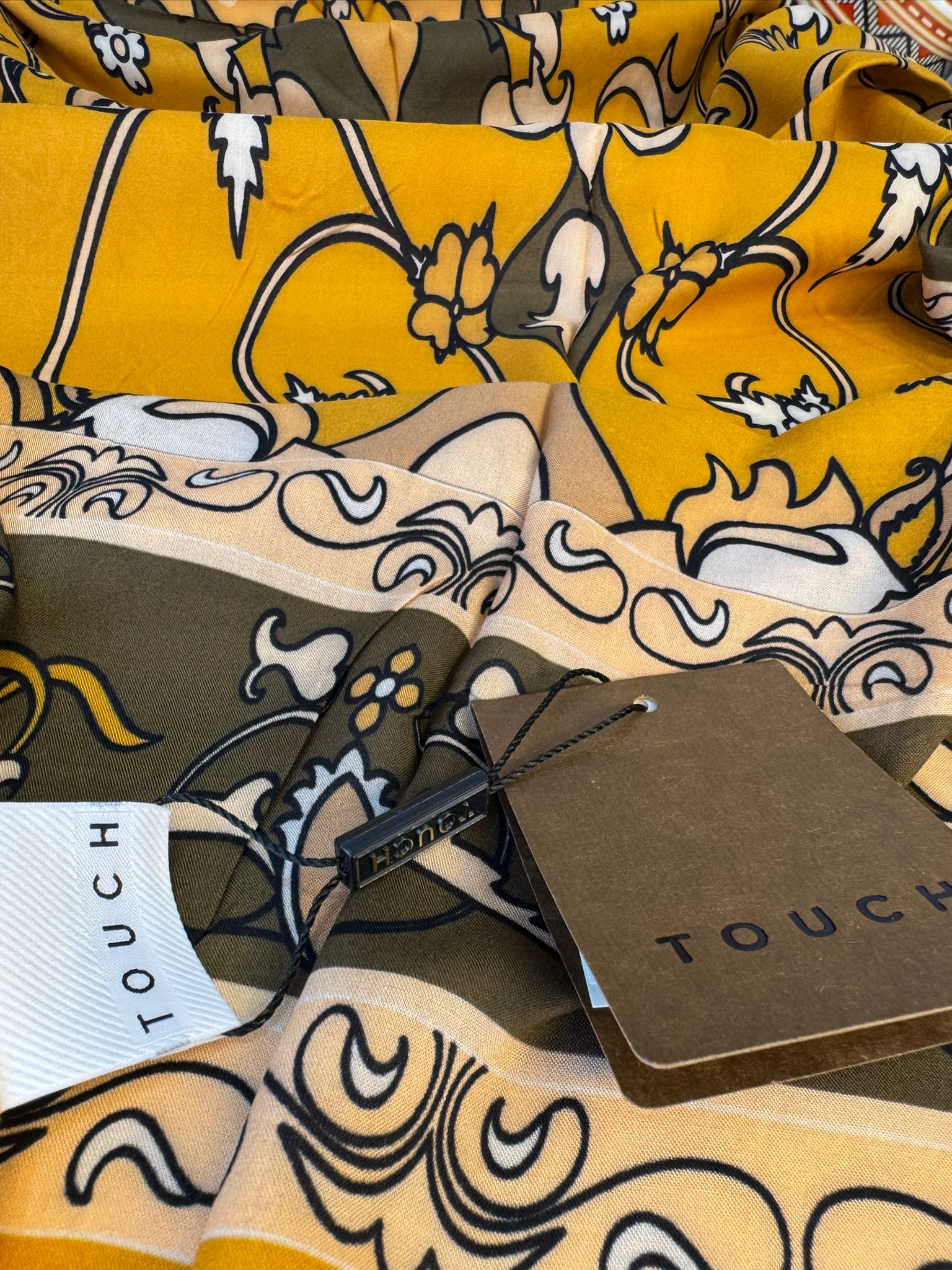 Touch İthal İberya Işığı Pamuk İpek Şal 63455 - Turuncu - Görsel 2