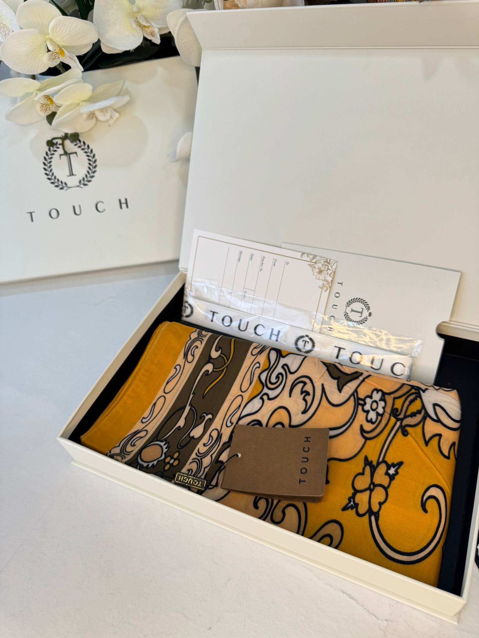 Touch İthal İberya Işığı Pamuk İpek Şal 63455 - Turuncu - Görsel 3