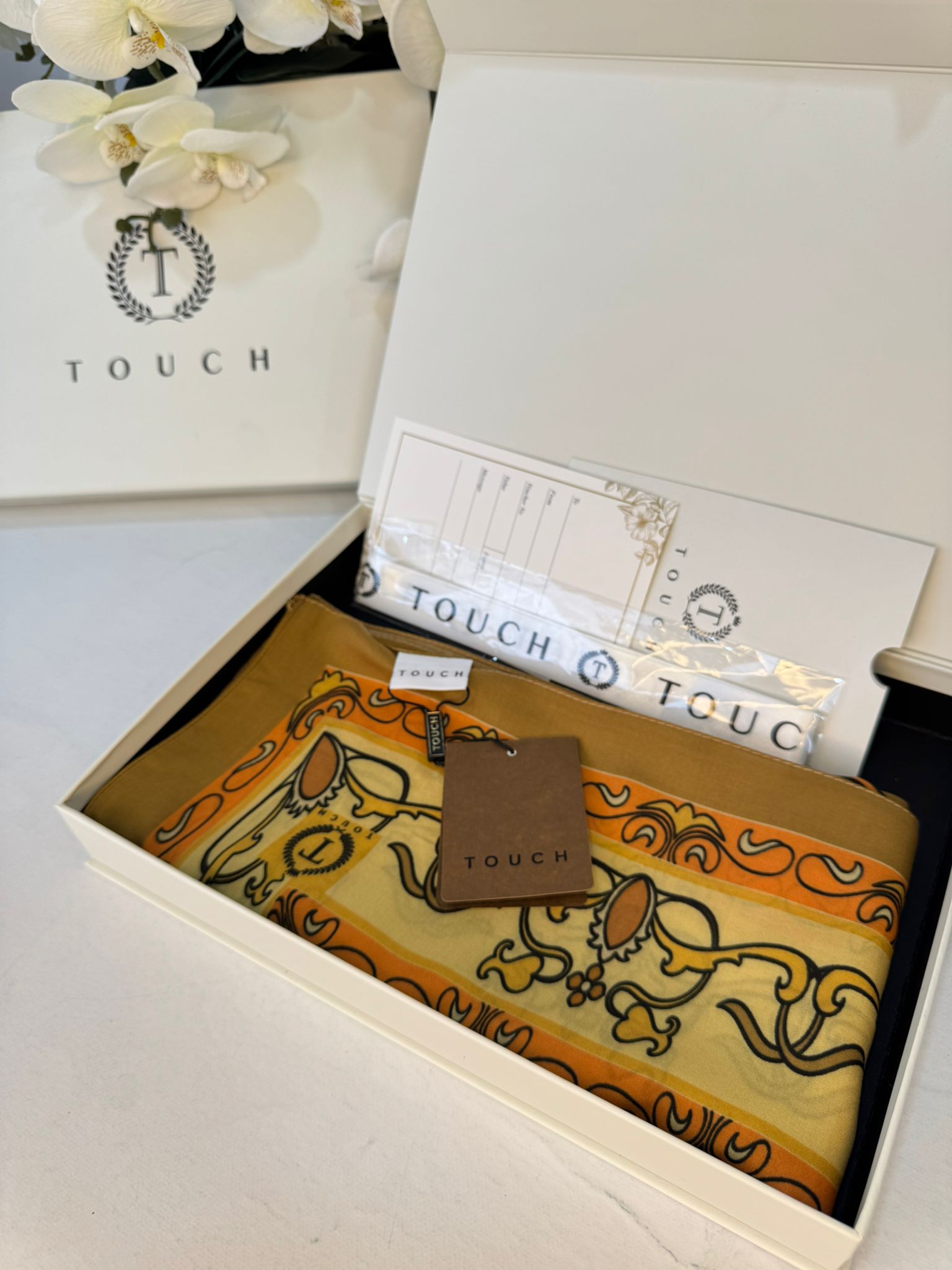 Touch İthal İberya Işığı Pamuk İpek Şal 63455 - Camel/Turuncu - Görsel 3