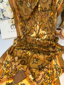 Touch İthal İberya Işığı Pamuk İpek Şal 63455 - Camel/Turuncu