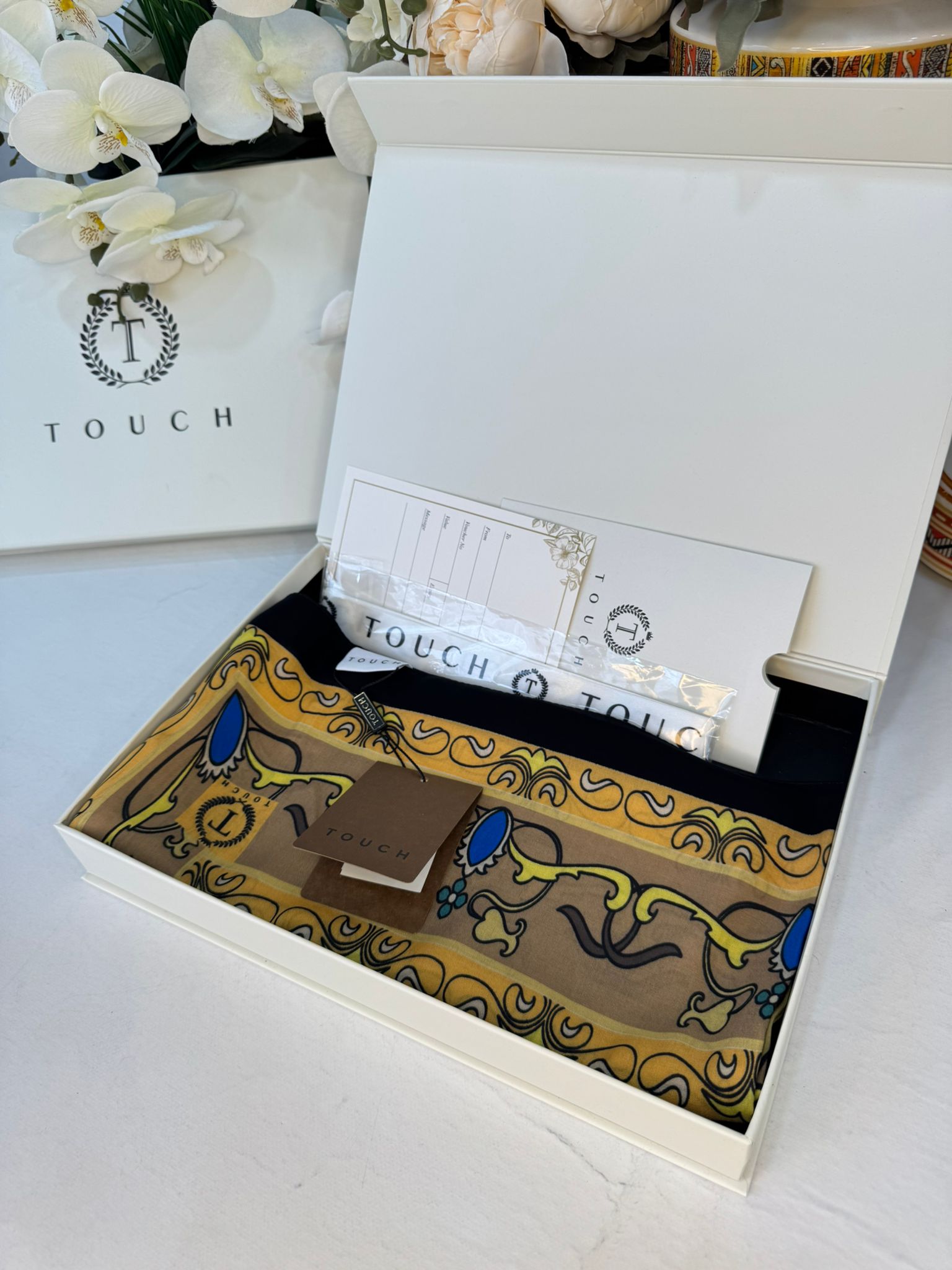 Touch İthal İberya Işığı Pamuk İpek Şal 63455 - Siyah/Mint - Görsel 3