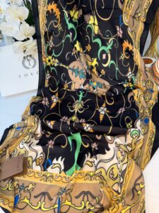 Touch İthal İberya Işığı Pamuk İpek Şal 63455 - Siyah/Mint