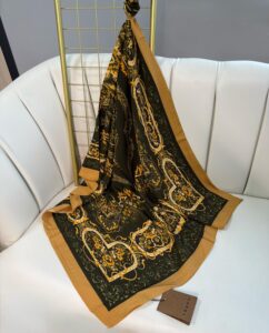 Touch İthal Etnik Desen Pamuk İpek Şal- 99990 - Vizon