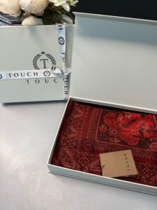 Touch İthal Etnik Desen Yün İpek Şal-34770 -Mor