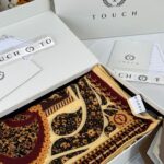 Touch İthal Etnik Desen Yün İpek Şal- 34660 - Bordo Gold