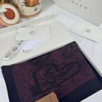 Touch İthal Etnik Desen Pamuk İpek Şal- 99990 - Bordo Siyah