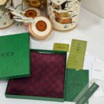 İthal Çifttaraflı Gucci İnci Vual İpek Şal-50140-Bordo