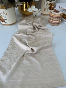 Zebra Desen Pamuk Jakar İpek Şal 23141 - Ekru