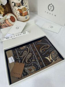 Touch İthal Etnik Desen Pamuk İpek Şal- 99770 -  Vizon