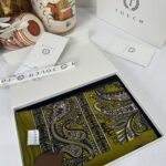 Touch İthal Etnik Desen Pamuk İpek Şal- 99770 - Fiskal Yeşil