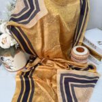 Dior Çift Taraflı İthal Vual İpel Şal 78632 - Altın Sarısı