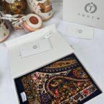 Touch İthal Etnik Desen Pamuk İpek Şal- 35440 - Siyah  Pudra