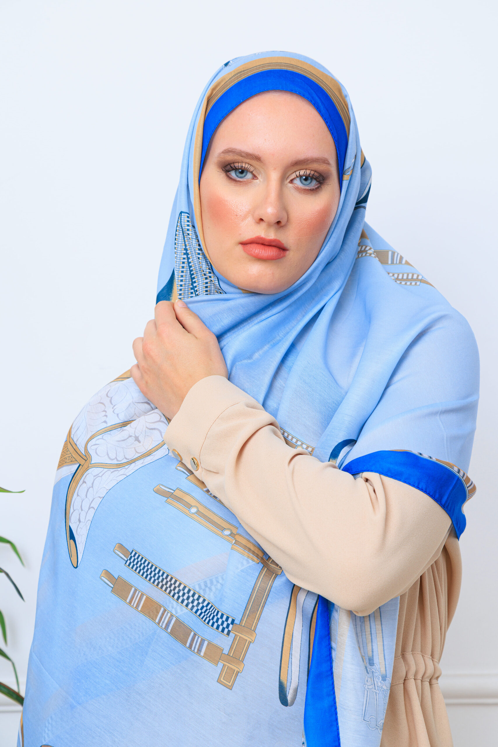 hermes pamuk soft şal - 32014 Bebe Mavi - Görsel 3