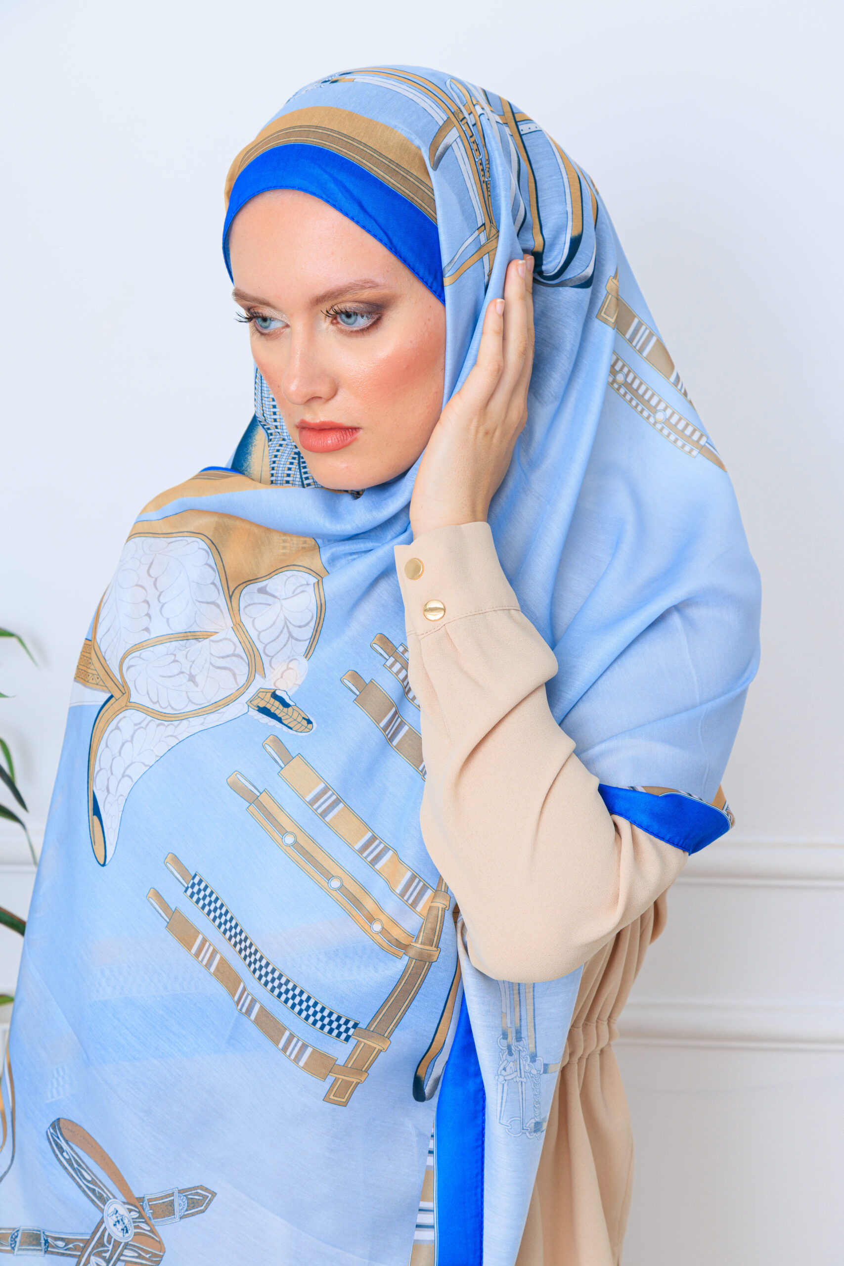 hermes pamuk soft şal - 32014 Bebe Mavi - Görsel 5