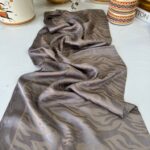 Zebra Desen Pamuk Jakar İpek Şal 23141 - Vizon-Açık kahve