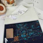 Touch İthal Etnik Desen Pamuk İpek Şal- 99990 - Siyah Turkuaz