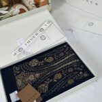 Touch İthal Etnik Desen Pamuk İpek Şal- 99880 - Siyah Altın