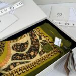 Touch İthal Etnik Desen Yün İpek Şal- 34660 - Açık Yeşil