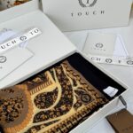 Touch İthal Etnik Desen Yün İpek Şal- 34660 - Siyah-kahve