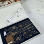 Touch İthal Etnik Desen Pamuk İpek Şal- 99880 - Siyah Lacivert