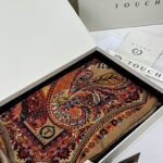 Touch İthal Etnik Desen Yün İpek Şal 34220 - Latte Bordo