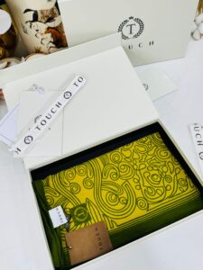 Touch İthal Etnik Desen Pamuk İpek Şal 63459- Fıstık Yeşili