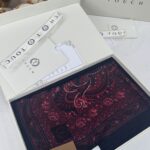 Touch İthal Etnik Desen Yün İpek Şal- 35110 -  Bordo Siyah