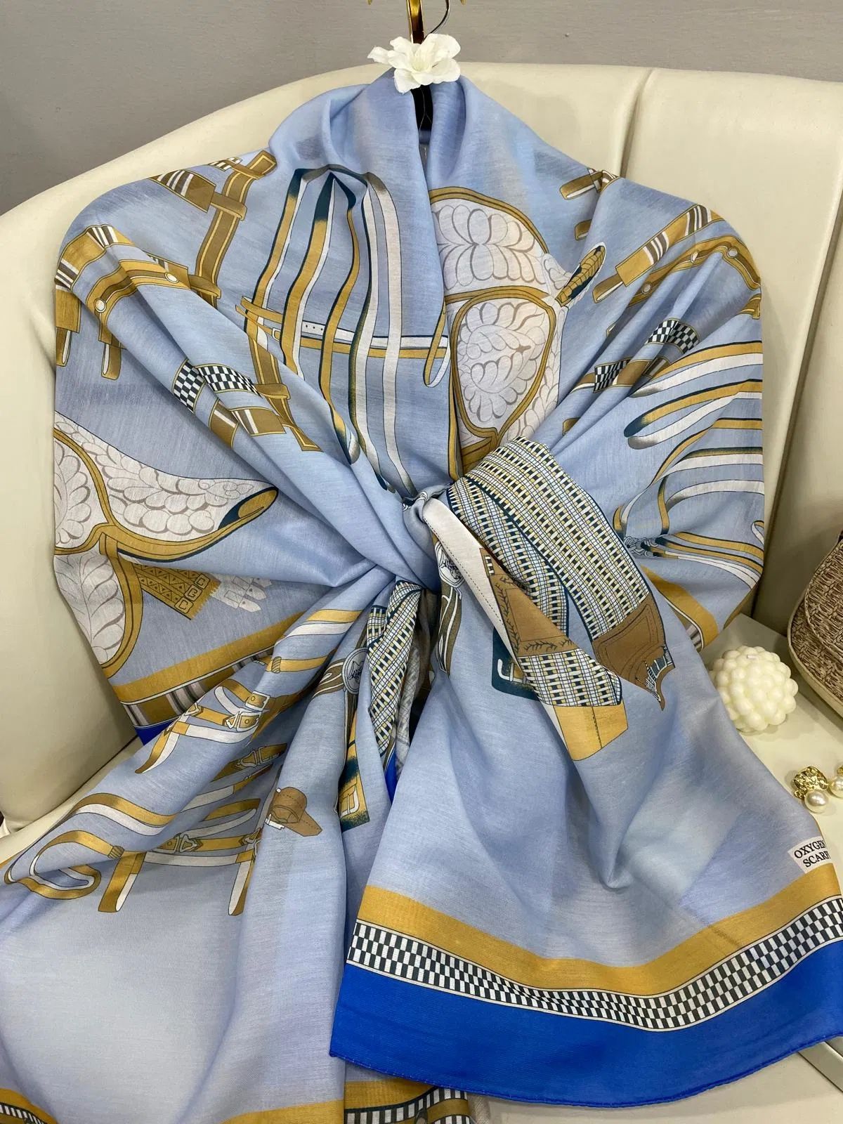 hermes pamuk soft şal - 32014 Bebe Mavi - Görsel 6