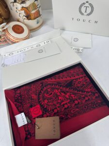 Touch İthal Etnik Desen Pamuk İpek Şal- 35440 - Bordo