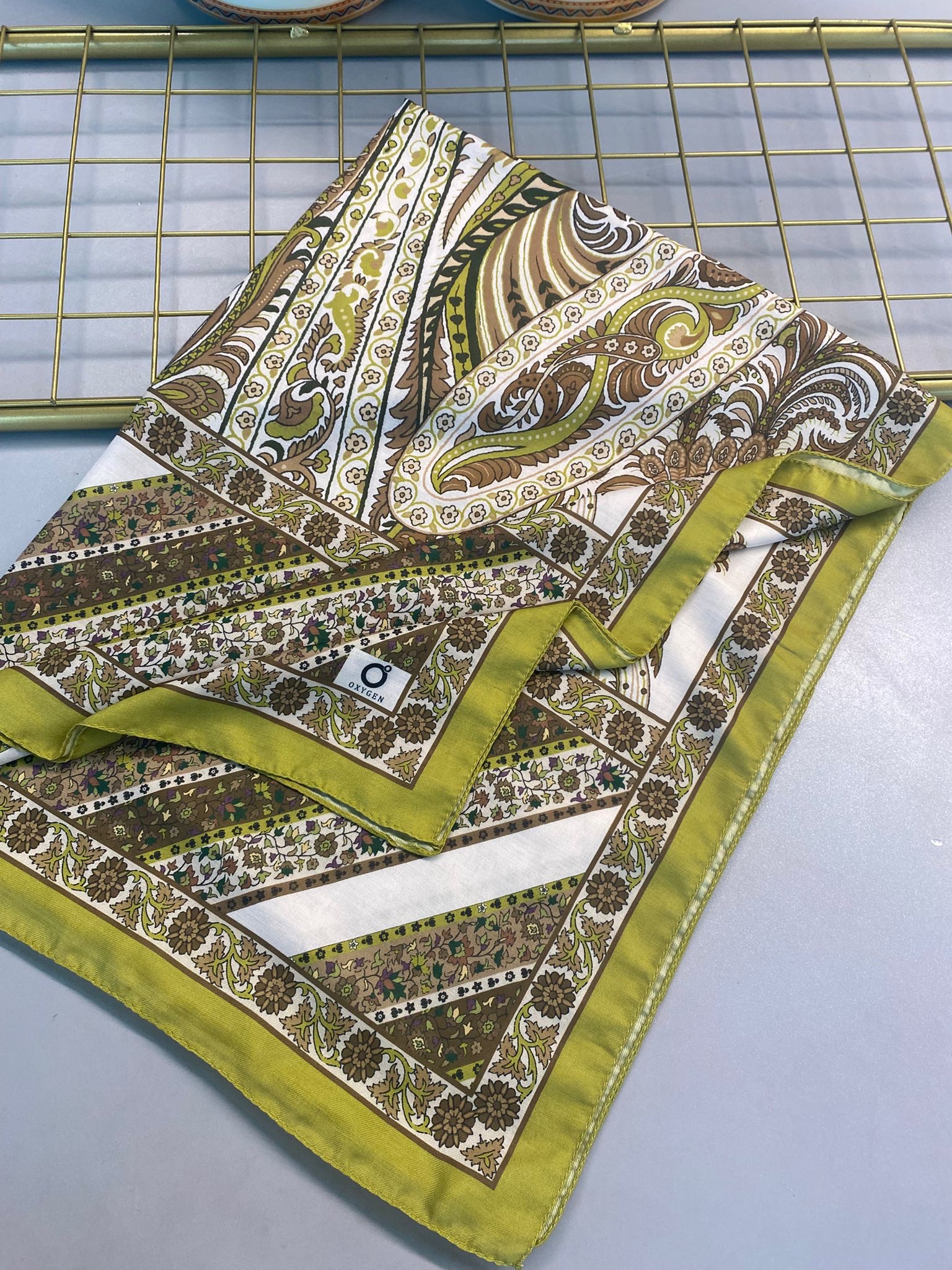 Etro Desen New Pamuk Soft Şal 23012 - Yağ Yeşili - Görsel 2