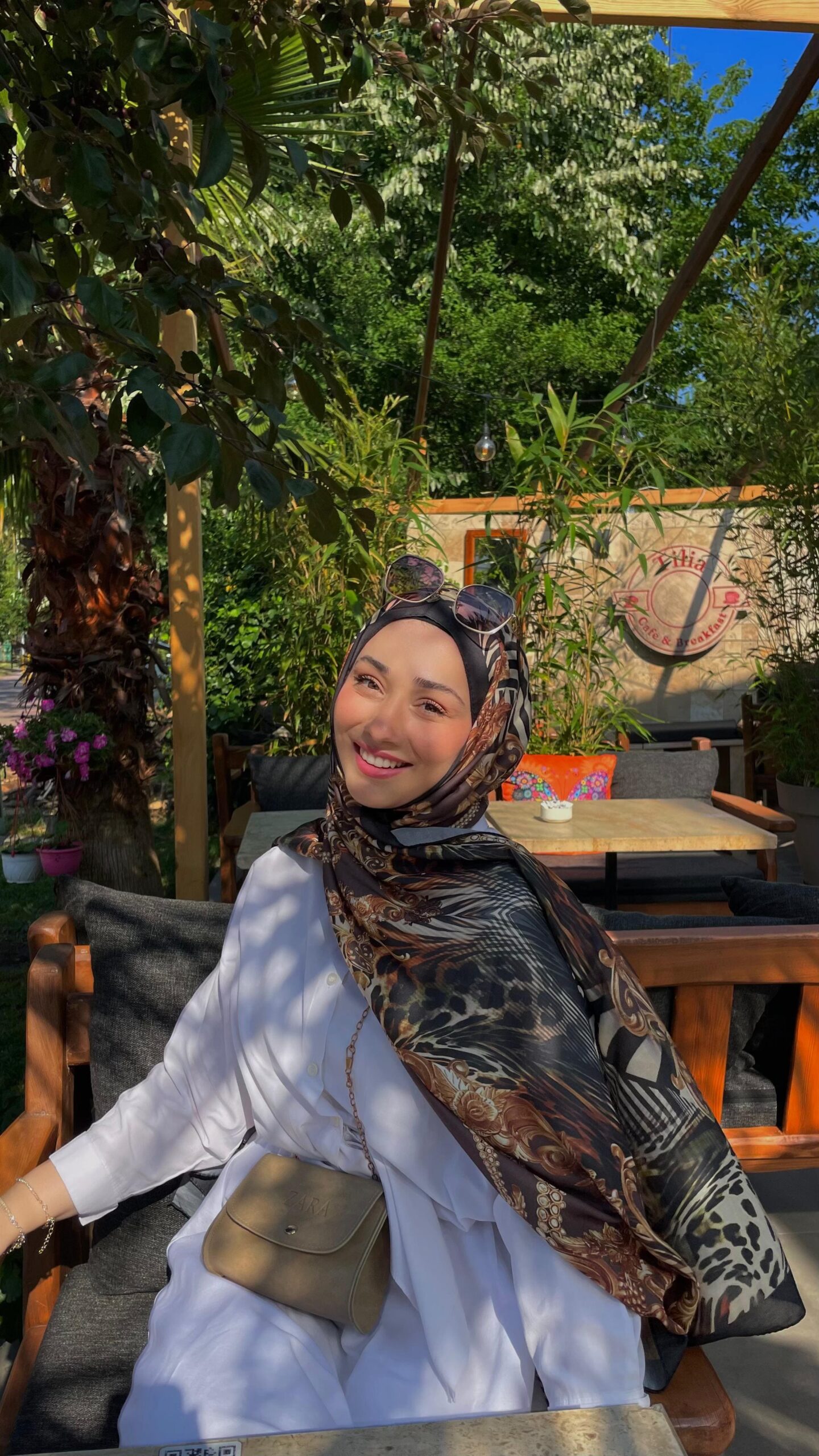 Etnik Leopar Desenli Pamuk Soft Şal 56320 - Gold