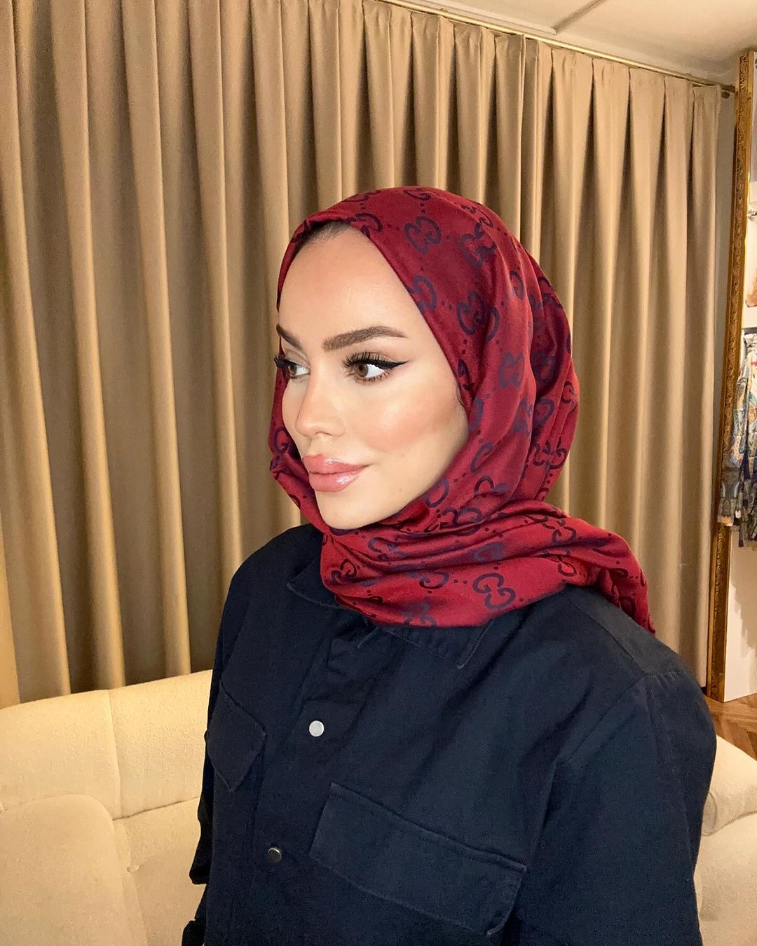 G Desenli İpek Kaşmir Çift Taraflı Şal 440344 - Bordo