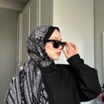 Touch İthal Etnik Desen Pamuk İpek Şal- 99880 - Siyah