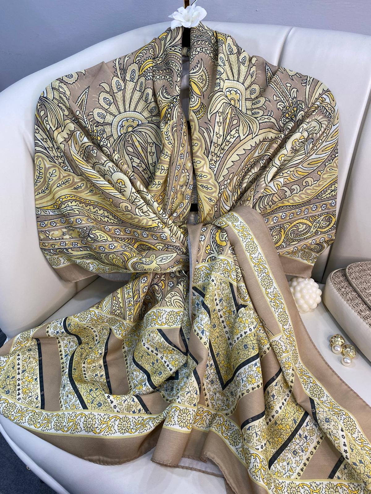 Etro Desen New Pamuk Soft Şal 23012 - Gün Işığı - Görsel 3