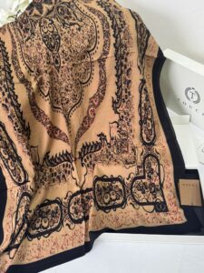 Touch İthal Etnik Desen Pamuk İpek Şal- 99990 - Vizon