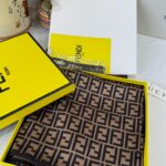 İthal Çifttaraflı Fendi İnci Vual İpek Şal-14500 -Kahve