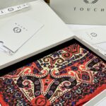 Touch İthal Etnik Desen Yün İpek Şal 34330 - Turuncu