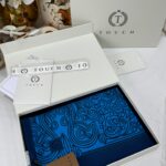 Touch İthal Etnik Desen Pamuk İpek Şal 63459- Lacivert Mavi