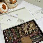 Touch İthal Etnik Desen Yün İpek Şal- 20450 - Bordo Gold