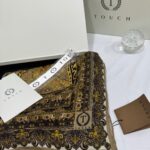 Touch İthal Etnik Desen Yün İpek Şal- 20450 - Vizon