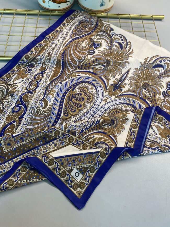 Etro Desen New Pamuk Soft Şal 23012 - Saks