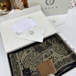 Touch İthal Etnik Desen Yün İpek Şal- 34880 - Kahve Gold