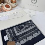 Touch İthal Etnik Desen Pamuk İpek Şal 63460- Siyah