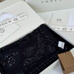 Touch İthal Etnik Desen Yün İpek Şal- 34660 - Siyah