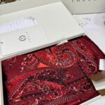 Touch İthal Etnik Desen Yün İpek Şal 34220 - Bordo