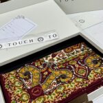 Touch İthal Etnik Desen Yün İpek Şal 34330 - Bordo Turuncu