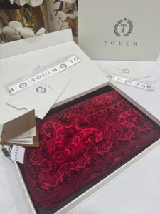 Touch İthal Etnik Desen Yün İpek Şal 34330 - Bordo